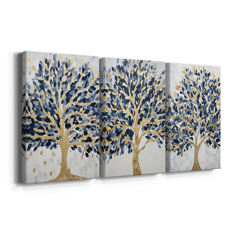Lanscape Study Series XXXIV - Ensemble de 3 toiles tendues avec châssis - Prêt à être accroché, H 60 po x l 40 po