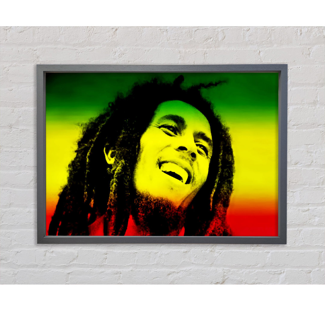 Bob Marley Rasta Colours - Einzelner Bilderrahmen Kunstdrucke auf Leinwand