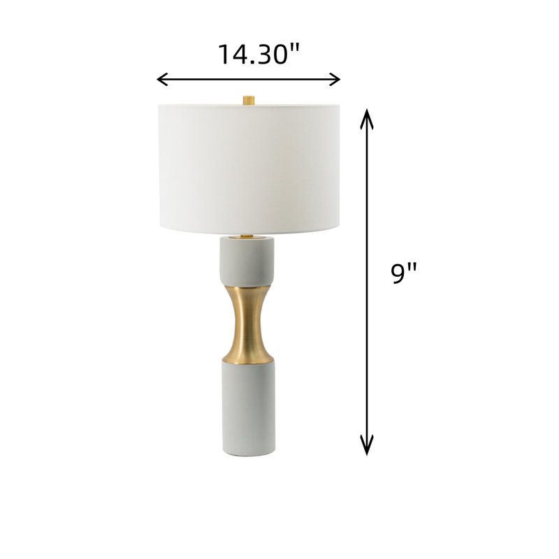 Metal Table Lamp With White Lampshade