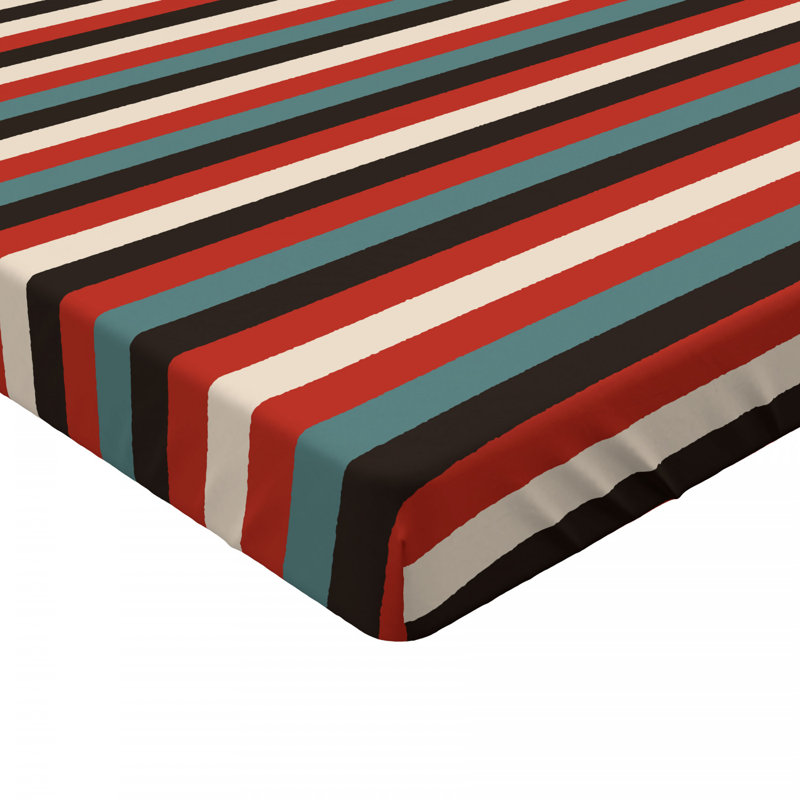 Microfiber Striped Fitted Sheet, Queen Fitted Sheet, Red Striped