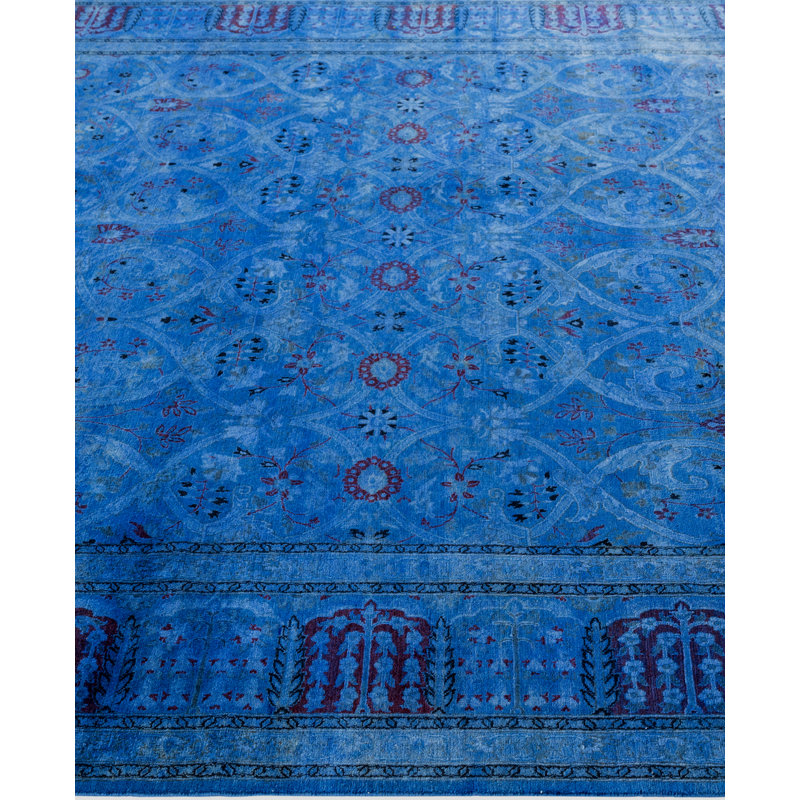 Overdyed Hand-Knotted Wool Modern-Contemporary Navy Area Rug 8' 0" x 10' 3"