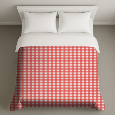Red White Gingham Pattern Duvet Covers