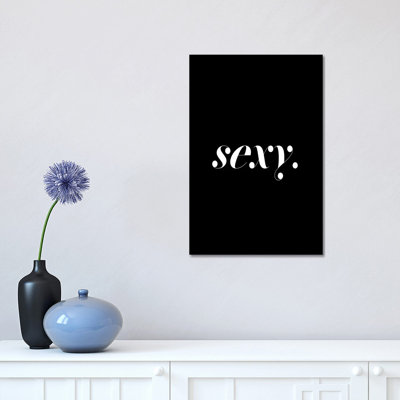 Sexy. (Black) - Wrapped Canvas Print