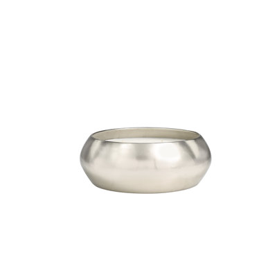 Metal Sweet Bamboo Scented Wide 55 oz 4 Wick Decorative Silver Candle with White Wax