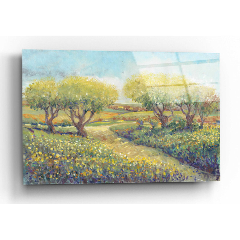«Garden Path II» par Tim O'Toole, art mural en verre acrylique, H 12 po x l 16 po x P 0,13 po
