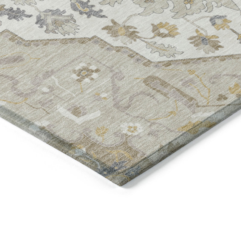 Beige Synthetic Flat Woven Non-slip Rectangular 8' x 10' Rug