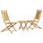  Bistro Set Natural Bamboo Foldable Square Rustic