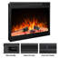Foyer électrique encastrable 36 po, quatre couleurs 3D avec bûche et flamme, vitesse de flamme réglable-327921890