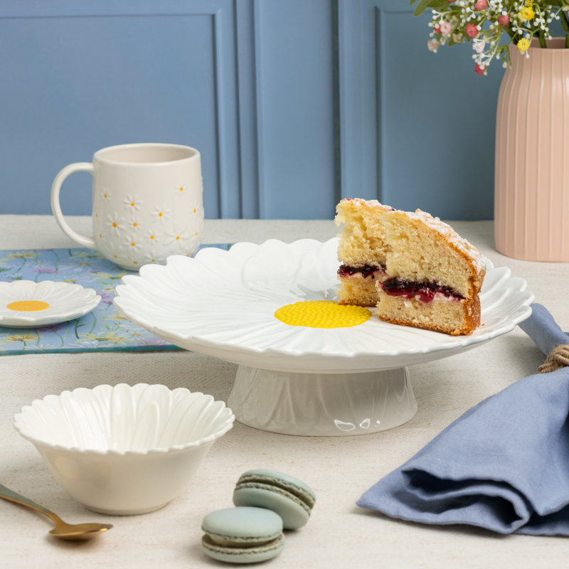 Daisy Stoneware Cake Stand