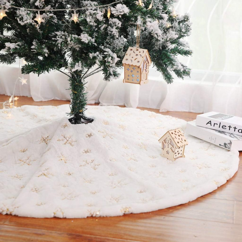 Jupe d'arbre de Noël en fausse fourrure