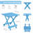 Outdoor Blue Folding Table - Solid Wood, Portable, For Backyard, Balcony Wood Patio In Strong, Backyard