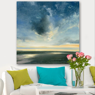 " Blue Coastal Sunrise " Painting Print