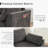 Chenille Modular Sectional Sofa With Ottoman, Armrest Folding Table & Usb Ports, Side Storage Pocket-400083076