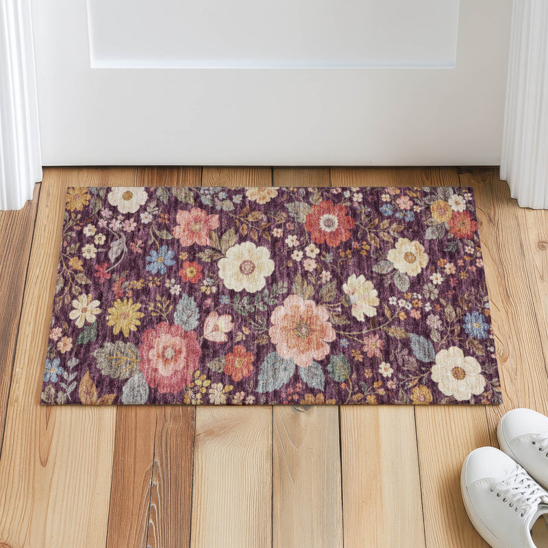Machine Washable Indoor/Outdoor Chantille ACN2945 Floral Rug, 2'6" x 3'10"