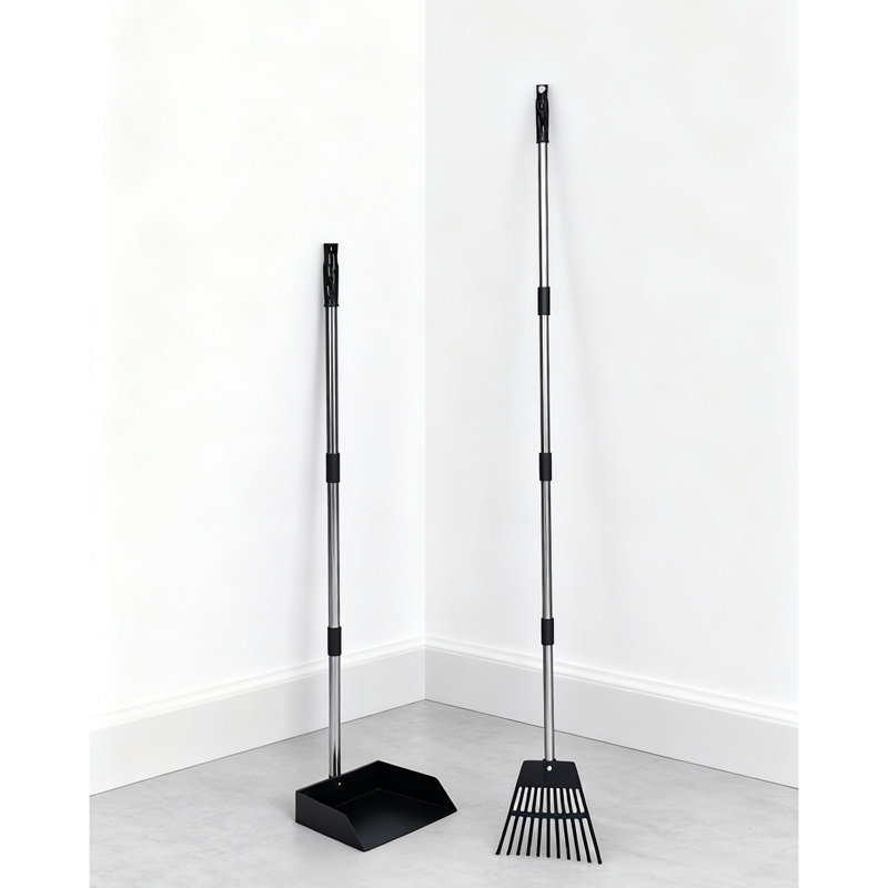 Ensemble 2 pièces balai et pelle pour l'extérieur