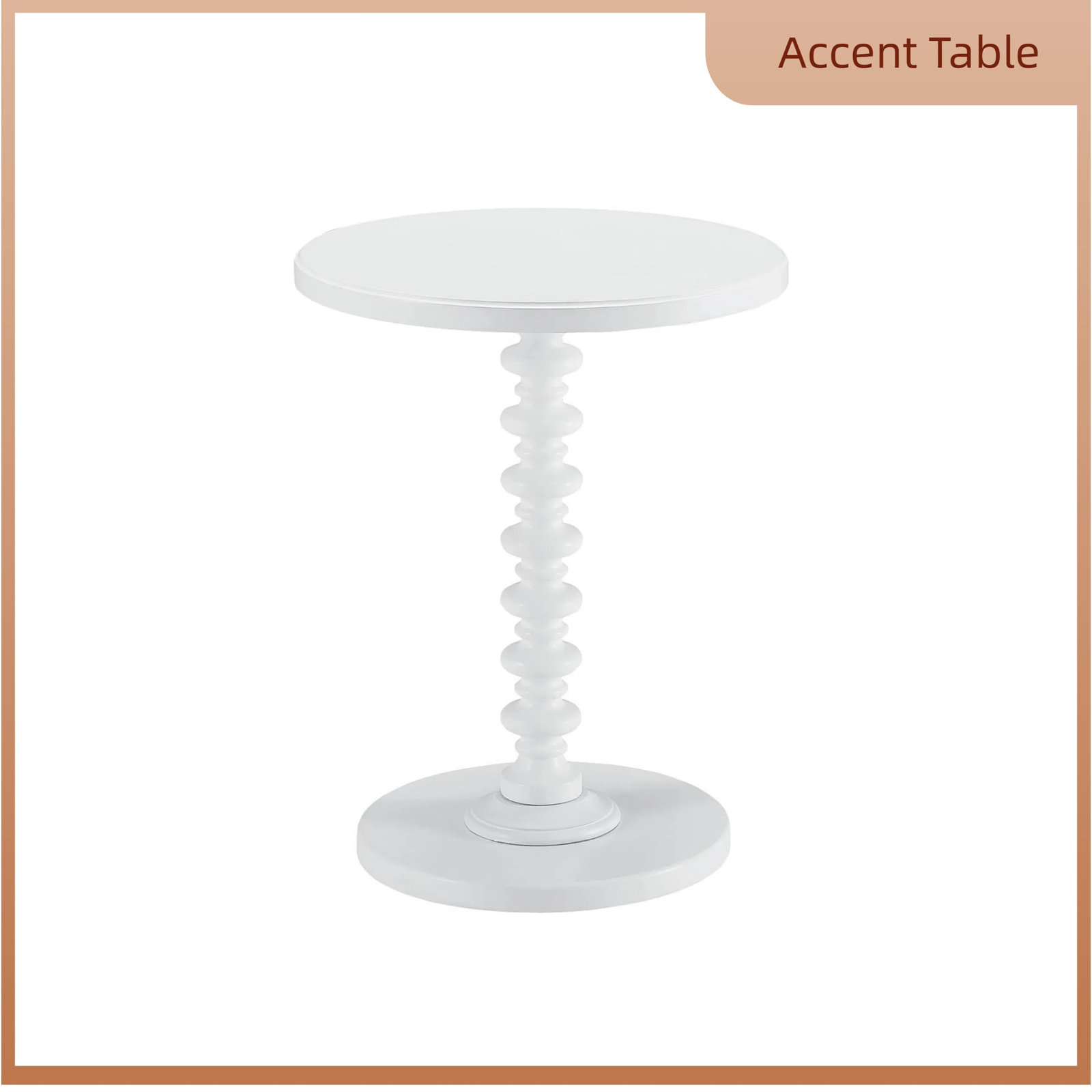 Fiama End Table, White, 22.5" H x 17.5" W