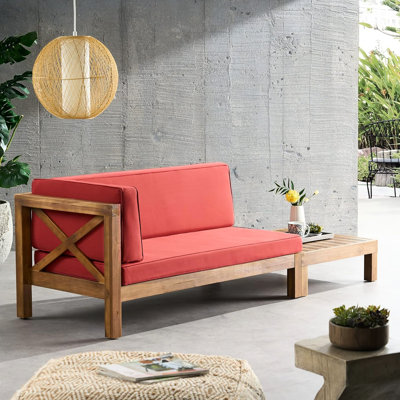 Mobilier de patio en bois rouge - et table basse, siège à eau, rembourrage de table style de vie élégant, extérieur classique