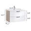 Rangement mural simple 31,5 "pour salle de bain flottante avec lavabo, 2 très grands tiroirs à fermeture en douceur, garniture décorative, structure en bois massif