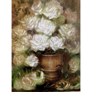 «MISTY ROSES», peinture sur toile encadrée