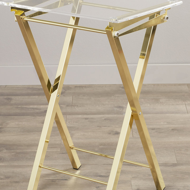 Ensemble de tables-plateaux Aloysius, Doré
