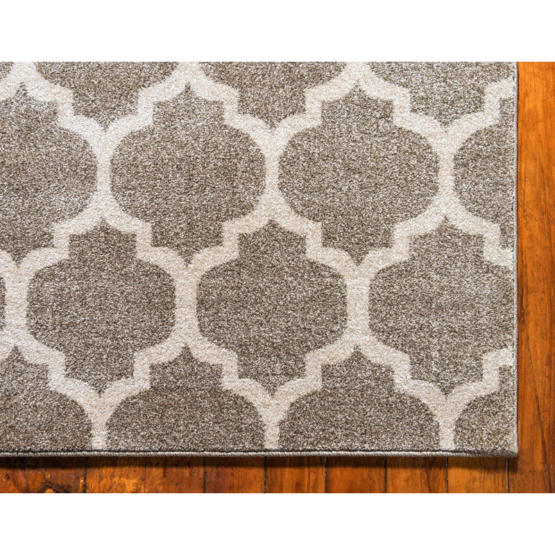 Tapis brun clair / beige tissé à la machine Molly, Rectangle 9 pi x 12 pi