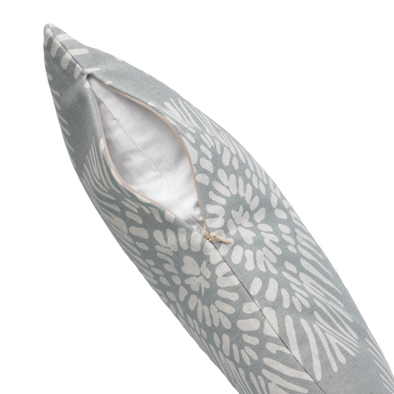  Housse de coussin rectangulaire et insert, Gris, H 14 po x l 36 po