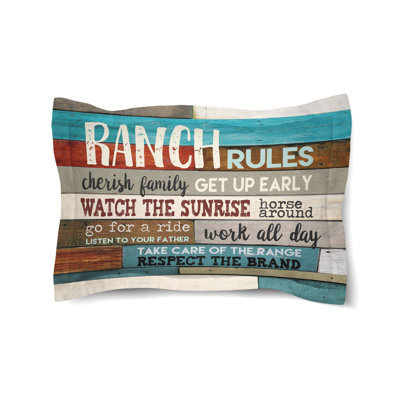 Southwest Ranch Rules Cotton Pillow Sham
