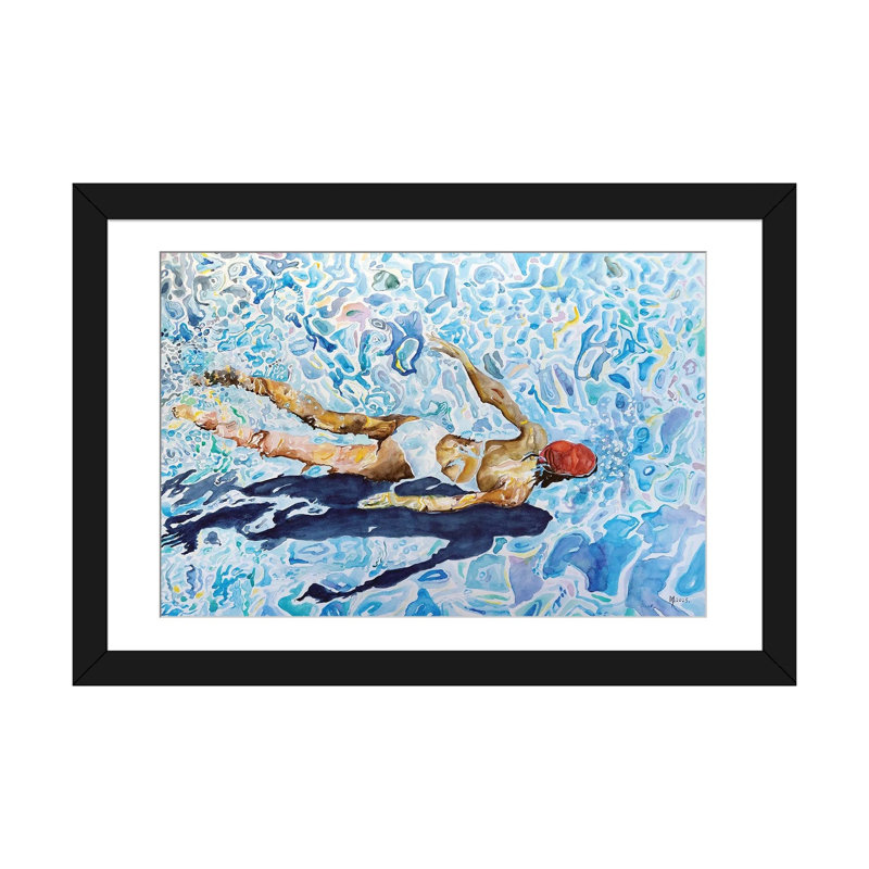Relaxation, reproduction d'art sur papier encadré, 32 po x 24 po, Papier encadré, Noir