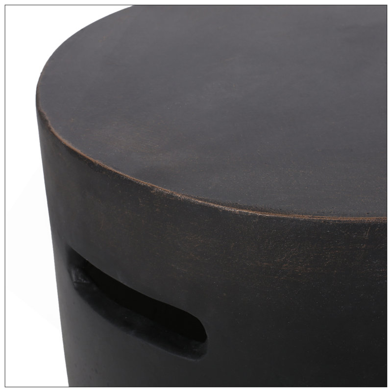 Table d'appoint d'extérieur en béton léger, cuivre