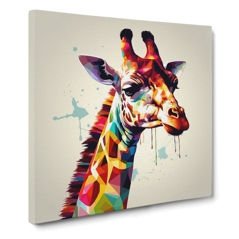 Giraffe Graphic Art - Wrapped Canvas