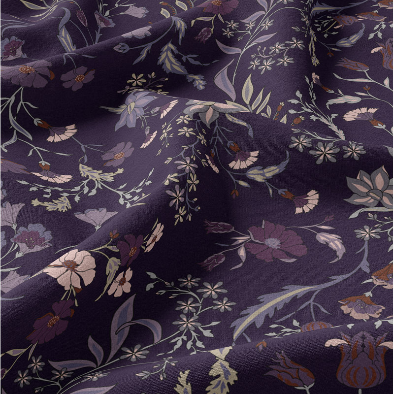 Boho Floral Wildflower Plum Purple Sheet Set by Sweet Jojo Designs
