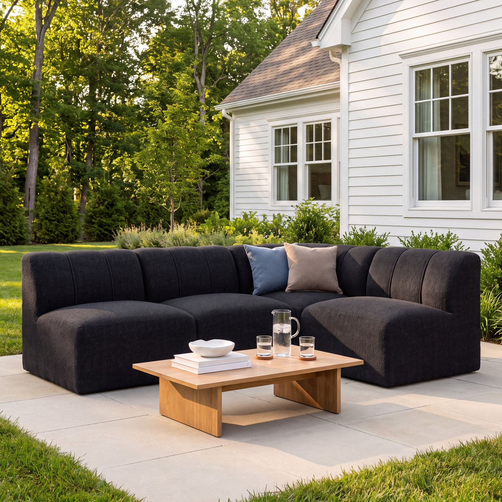 Praia Sunbrella® Patio Seating Group, Canvas Black Sunbrella® Canvas