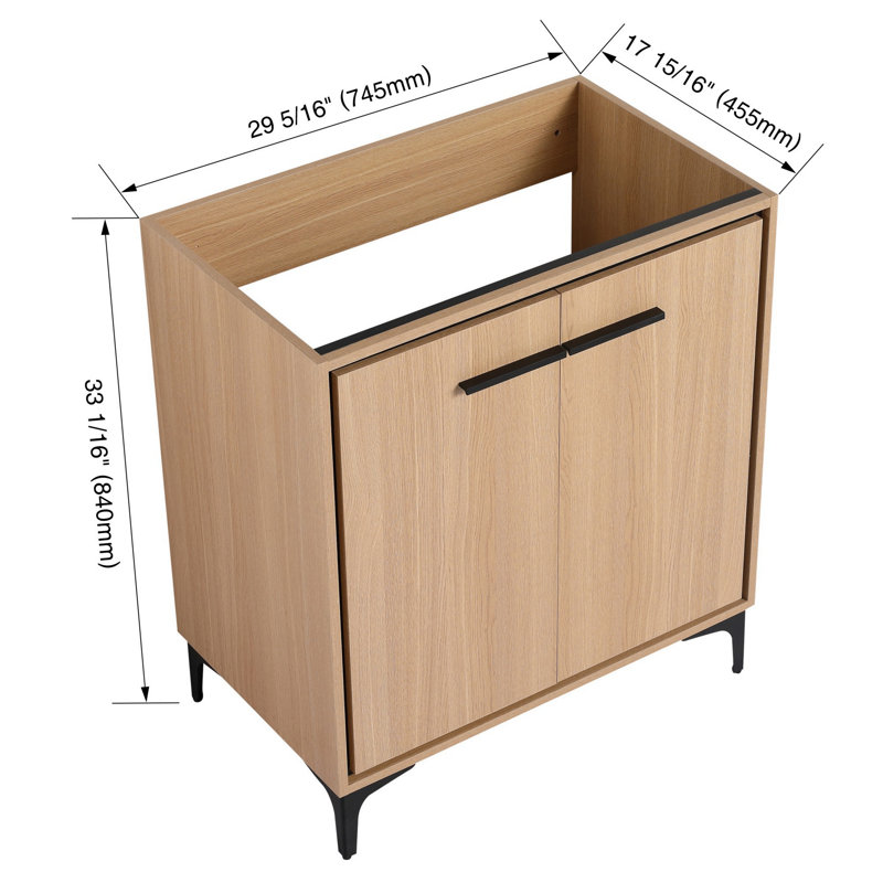Meuble-lavabo avec portes, meuble-lavabo moderne avec rangement, 30"
