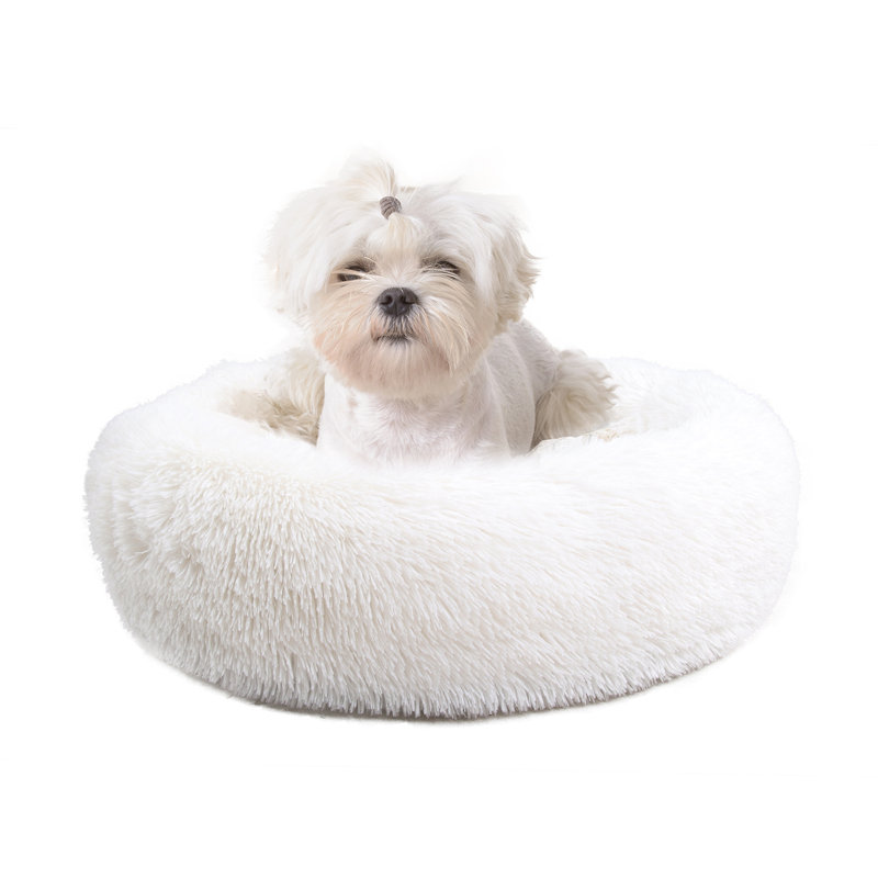 Tapis pour chien doux et rond, Blanc, H 6 po x l 30 po x P 30 po