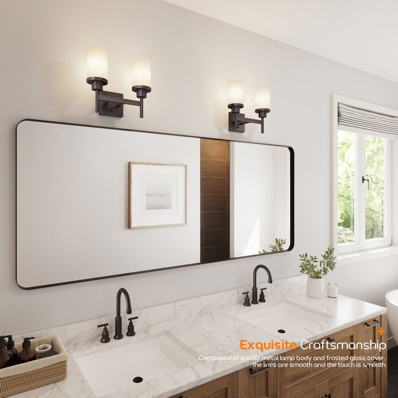 2-Light Bathroom Vanity Lighting, Oil Rubbed Bronze