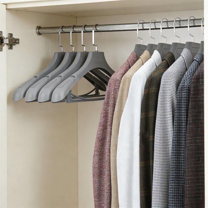 Men's Suit Hanger-40Pack, Widened Anti Slip Hanger, Thickened Plastic Material, With Pants Stem And Metal Hook, 30