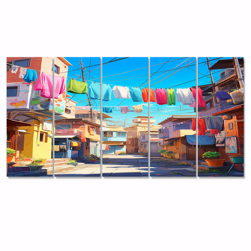 Verdell - City Buildings, art mural 5 pièces, H 28 po x l 60 po
