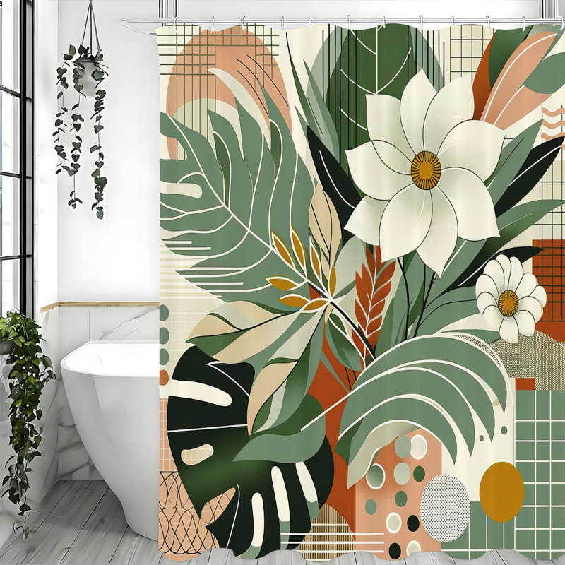 Shower Curtains with Hooks Included