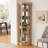 Lighted Corner Curio Cabinet - Display Case For Living Room, Antique Collectibles, Wine & Bar Glass Storage - Elegant Corner Design With Lights Included-330067799-330067785
