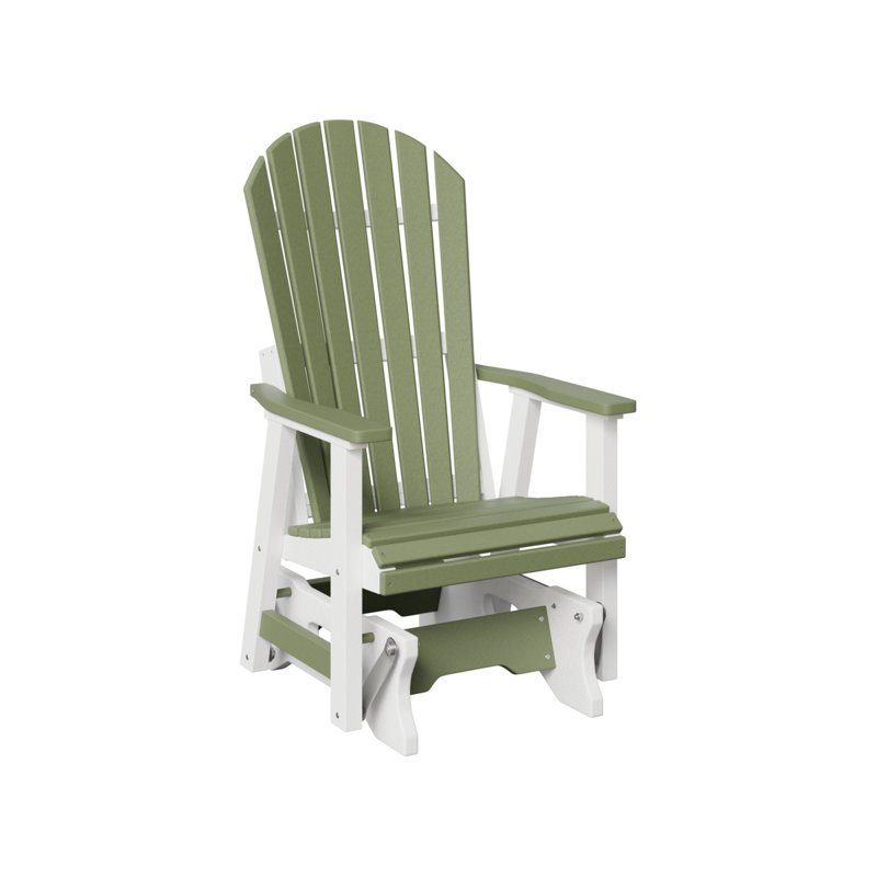 Comfo Back Premium Outdoor Single Glider, Sage/White