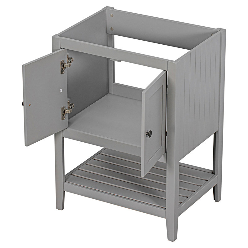 Base de meuble-lavabo simple 23,7 po seulement, Gris