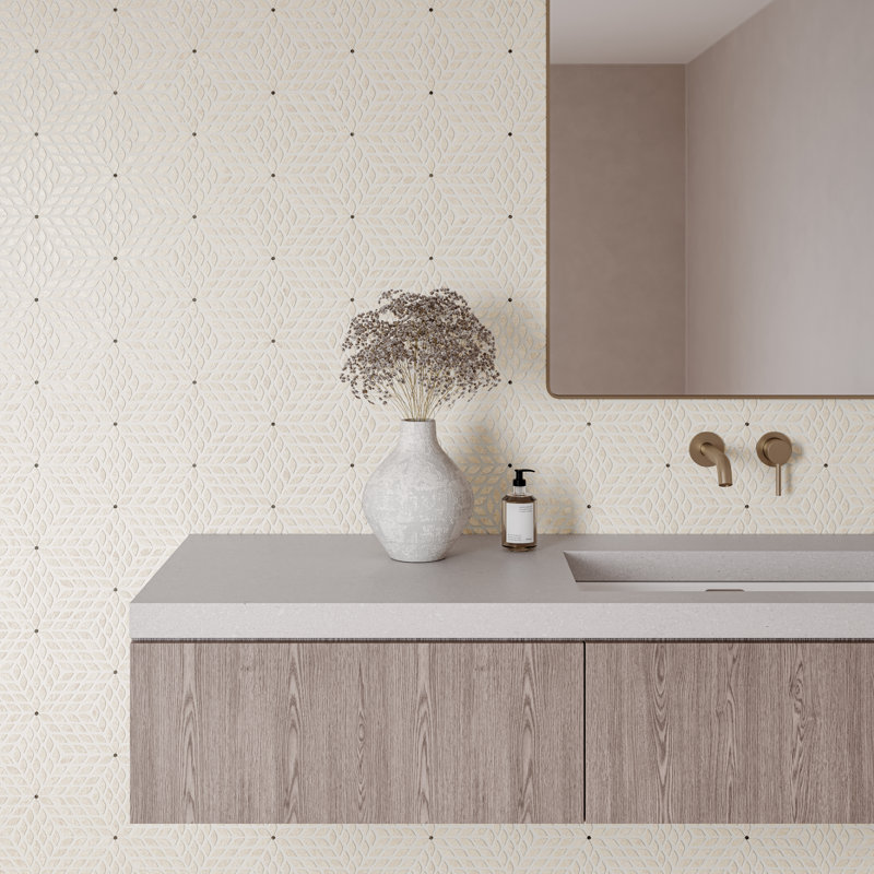 Celeste Novelty Honed Marble Tile, Myra Beige/Basalt