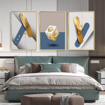 " Luxurious Aluminum Framed Wall Art " 3 - Pieces