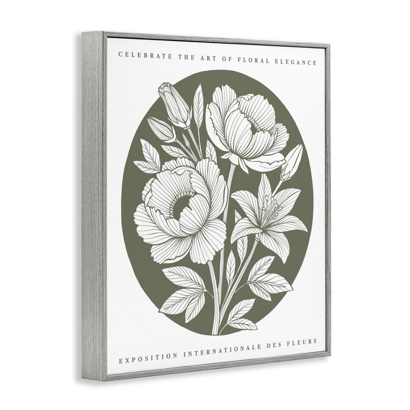 «Rounded Green Iris Blossoms», estampe numérique encadrée, Estampe numérique Farmhouse, H 20 po x l 16 po