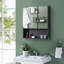 Armoire de salle de bain murale à miroir avec portes doubles et tablettes de rangement
