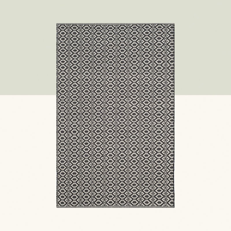 Crispin Geometric Cotton Area Rug, Rectangle 122 x 183 cm