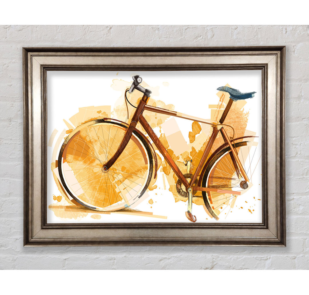 Aquarell Fahrrad - Einzelner Bilderrahmen Kunstdrucke