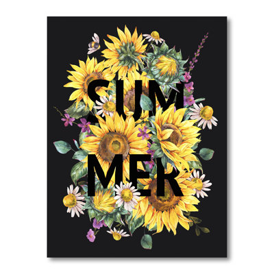 «Vintage Summer Sunflowers Bouquet», reproduction sur toile
