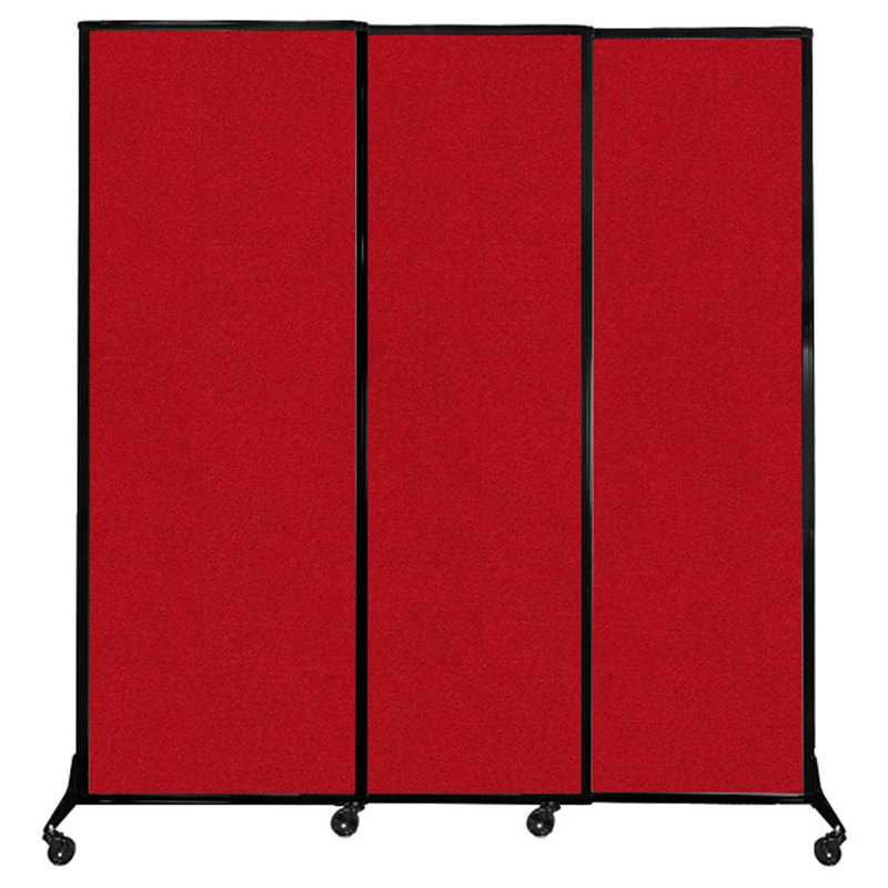 Cloison coulissante à 3 panneaux QuickWall, H 88 po x l 84 po, Rouge
