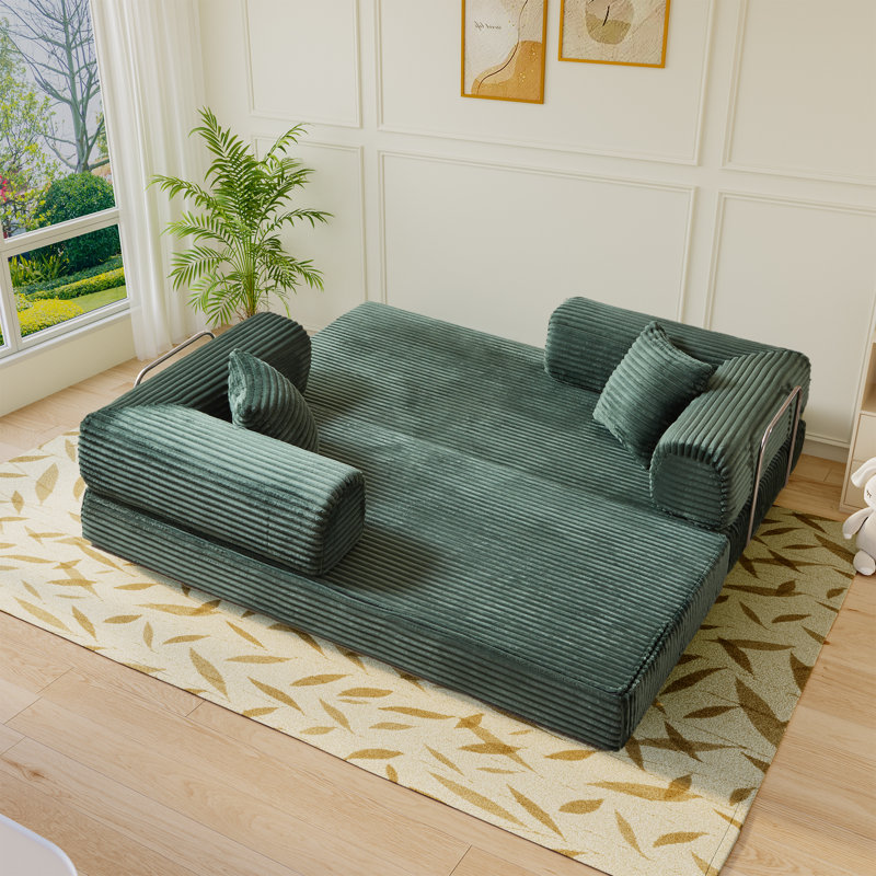 Lozena 78-Inch King-Size Convertible Sleeper Sofa Bed with No Assembly, Hybrid Mattress Couch Compression Sofa In a Box